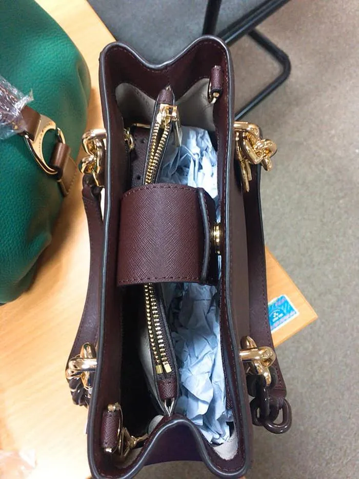 Túi Xách Michael Kors MK Cynthia Màu Đỏ Mận - Túi xách - Vua Hàng Hiệu