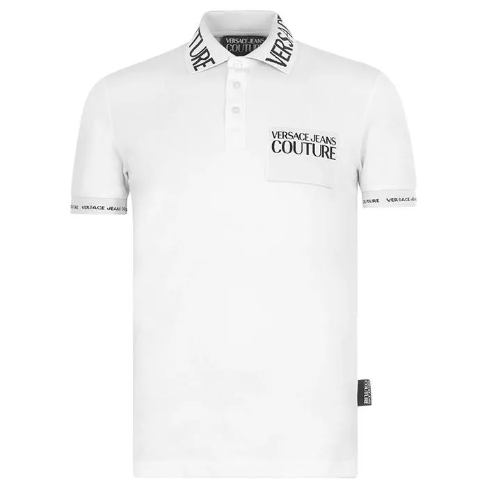 Áo Phông Versace Jeans Couture Collar Chest Logo Polo Shirt Màu Trắng