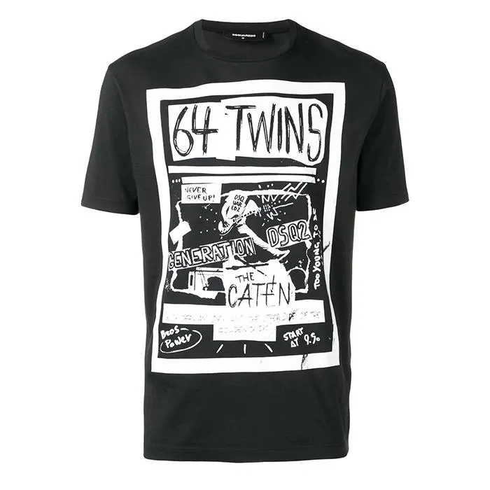 Áo Phông Dsquared2 64 Twins T-Shirt Màu Đen - 1
