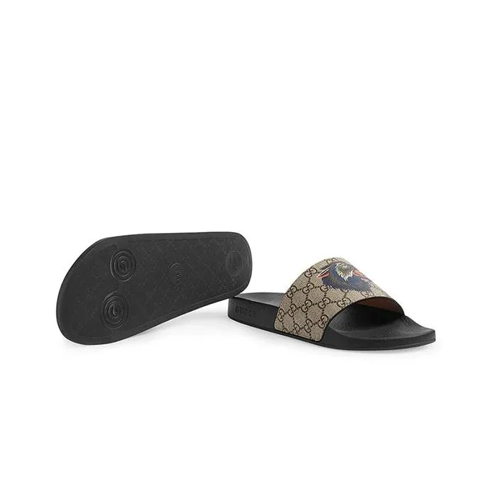 Dép Gucci Supreme Slides With Wolf Màu Xám Đen - Dép - Vua Hàng Hiệu