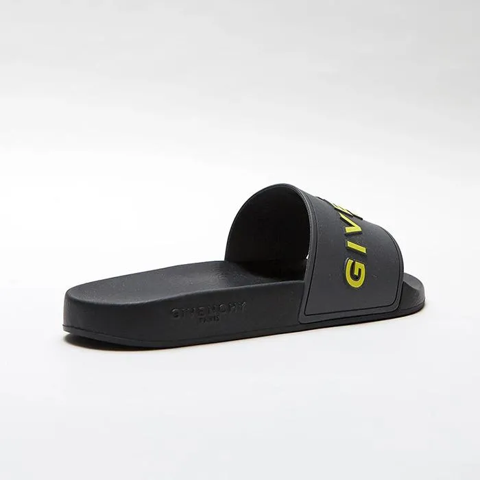 Dép Quai Ngang Givenchy Yellow 3D Logo Slides Màu Đen Xám - Dép - Vua Hàng Hiệu