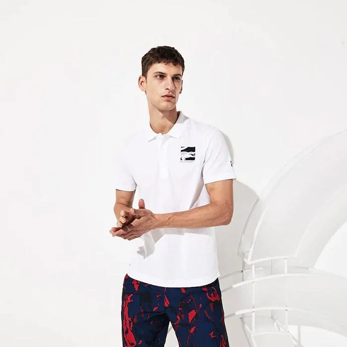 Áo Polo Men's Lacoste SPORT x Novak Djokovic Badge Lightweight Cotton Polo Shirt Màu Trắng Size S - Thời trang - Vua Hàng Hiệu