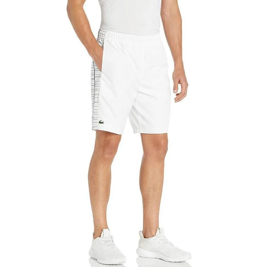 Quần Shorts Lacoste Đùi Vân Diamond Màu Trắng