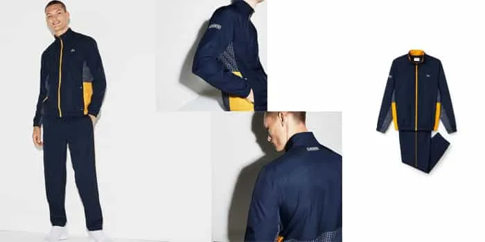 Bộ Quần Áo Gió Nam Lacoste Sport WH 9503 00 CRT Piped Taffeta Tennis Tracksuit Size FR 5