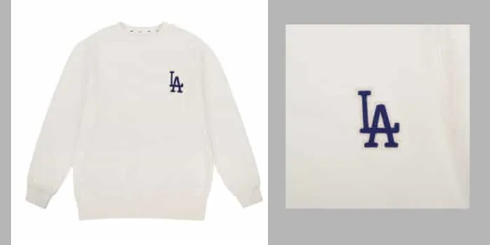 Áo Nỉ Sweater MLB LA Dodgers Chain Embroidery Comfort Sweatshirt In White Màu Trắng - Thời trang - Vua Hàng Hiệu