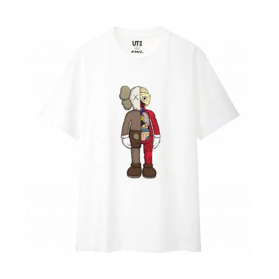 Áo Phông Kaws x Uniqlo UT Họa Tiết Nâu Đỏ Cho Mùa Hè Size XS