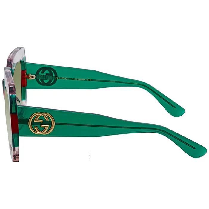 Kính Mát Gucci Green Gradient Square Sunglasses GG0178S 001 54