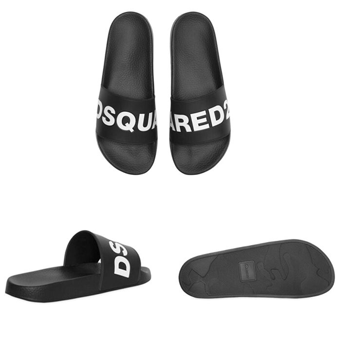 Dép Dsquared2 Logo Rubber Slide Sandals FFM0101 17200001-M063 Màu Đen Size 39 - 2