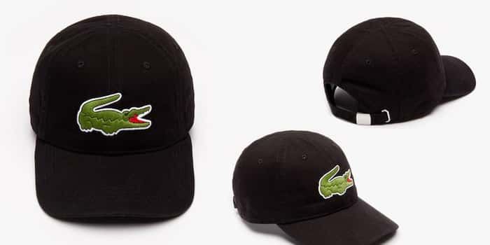 Mũ Lacoste Men's Big Croc Gabardine Cap Black màu đen Nam