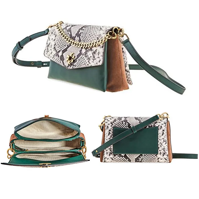Túi Đeo Chéo Tory Burch Kira Exotic Crossbody Bag Màu Xanh Green