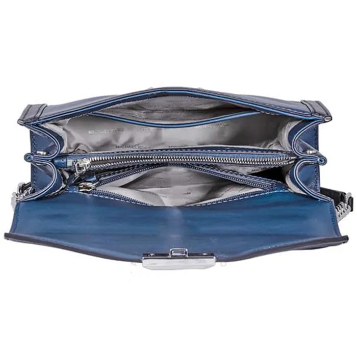 Túi Đeo Chéo Michael Kors MK Whitney Large Shoulder Bag- Blue/Black Màu Xanh Dương