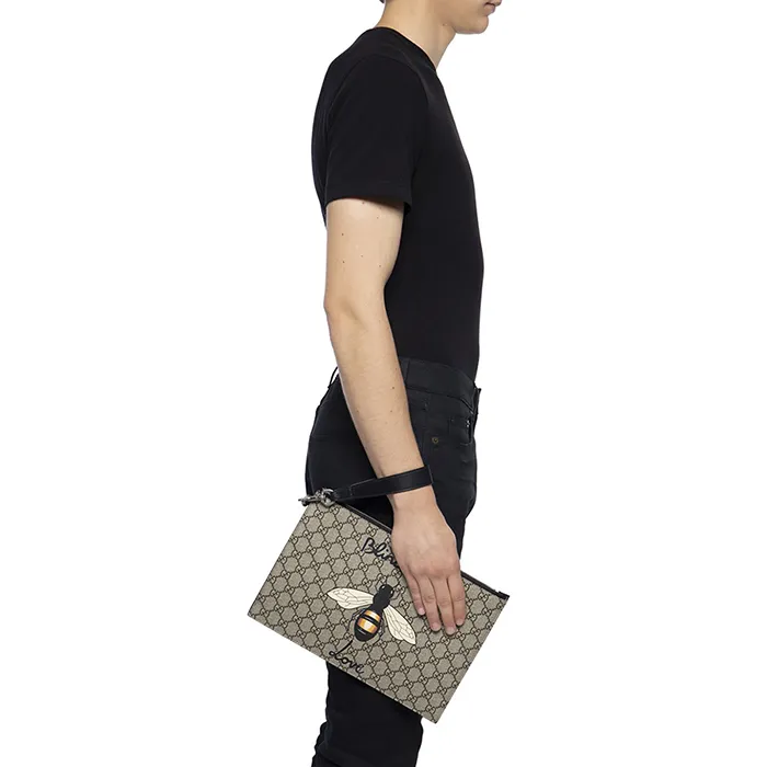 Túi Clutch Gucci Bee Print 473904 9CD1N-8666 Màu Nâu Nhạt - Túi xách - Vua Hàng Hiệu