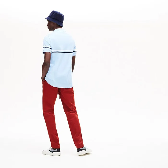 Áo Polo Men's Lacoste Regular Fit Made In France Tricolour Striped Piqué Polo Shirt Màu Xanh Sáng Size S - Thời trang - Vua Hàng Hiệu
