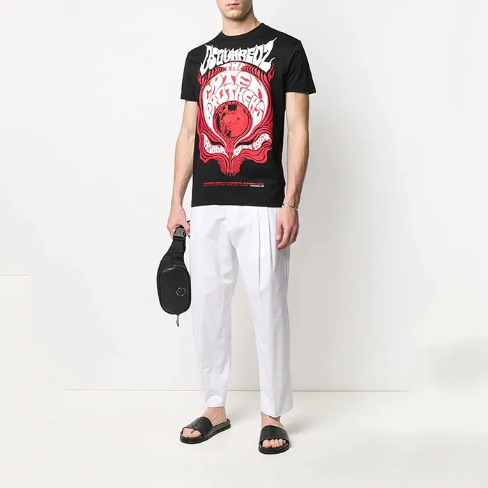 Áo Phông Dsquared2 Retro Caten Brothers Print T-shirt Màu Đen - 2