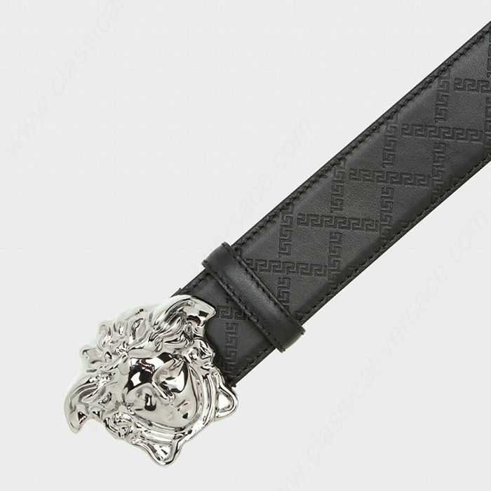 Thắt Lưng Versace Men's Embossed Leather Medusa-Buckle Belt 4cm - 2