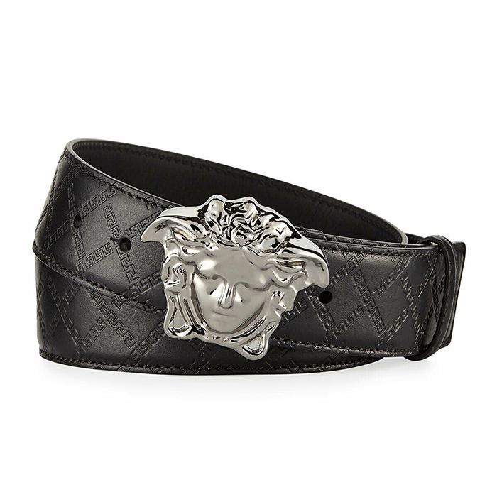 Thắt Lưng Versace Men's Embossed Leather Medusa-Buckle Belt 4cm - 1