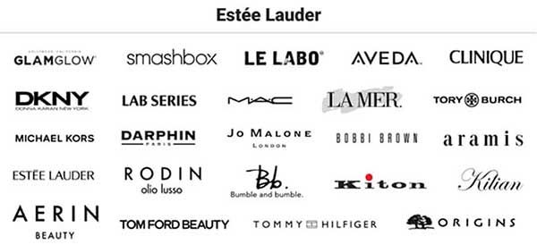 Thương hiệu Estee Lauder sở hữu trên 27 thương hiệu