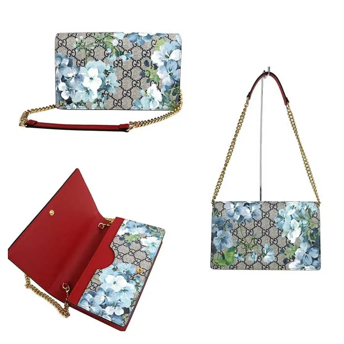Túi Đeo Vai Gucci Women's Blue Bloom Supreme Canvas Chain Shoulder Bag - Túi xách - Vua Hàng Hiệu