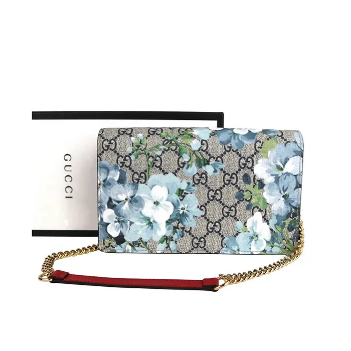 Túi Đeo Vai Gucci Women's Blue Bloom Supreme Canvas Chain Shoulder Bag - Túi xách - Vua Hàng Hiệu