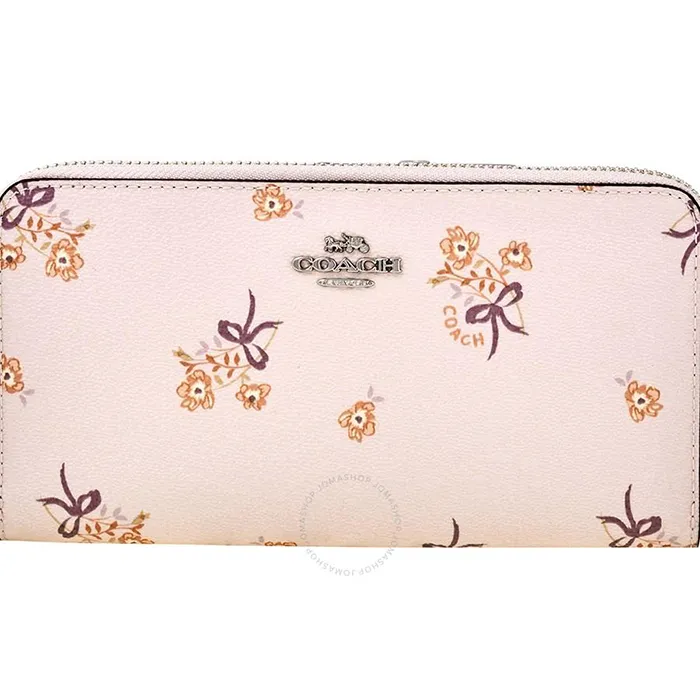 Ví Cầm Tay Nữ Coach Ladies Zip Around Wallet Leather Ice Pink Flrl Bw Acc Zip Màu Hồng
