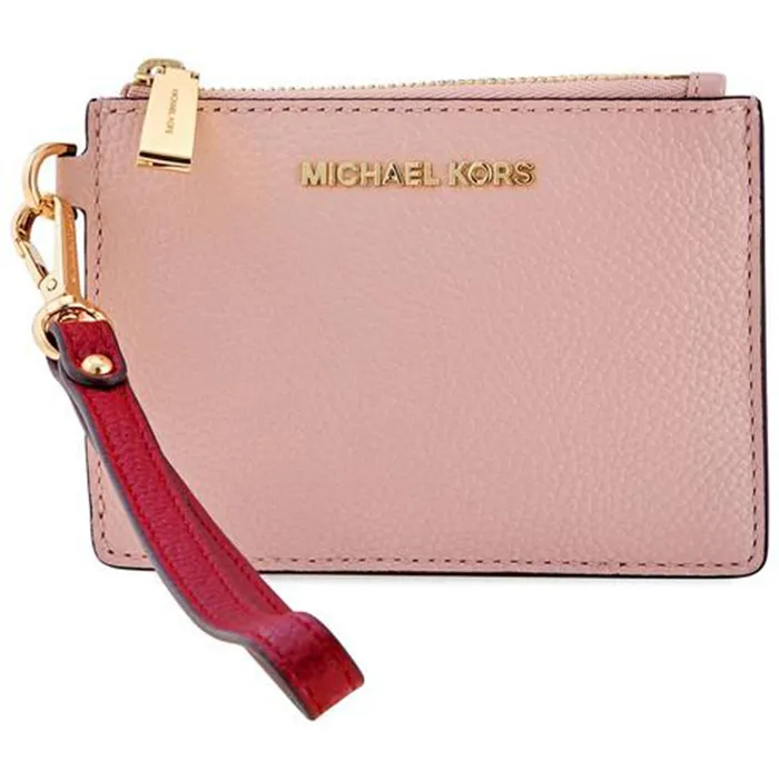 Ví Cầm Tay Michael Kors MK Mercer Small Zip Leather Coin Purse Màu Hồng - Túi xách - Vua Hàng Hiệu