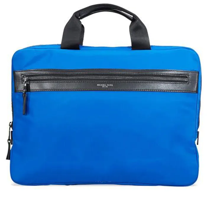 Cặp Xách Tay Michael Kors MK Kent Slim Nylon Zip Briefcase Màu Xanh Blue