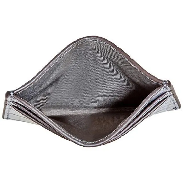 Ví Card Tory Burch Robinson Embossed Card Case- Zinc Màu Xám