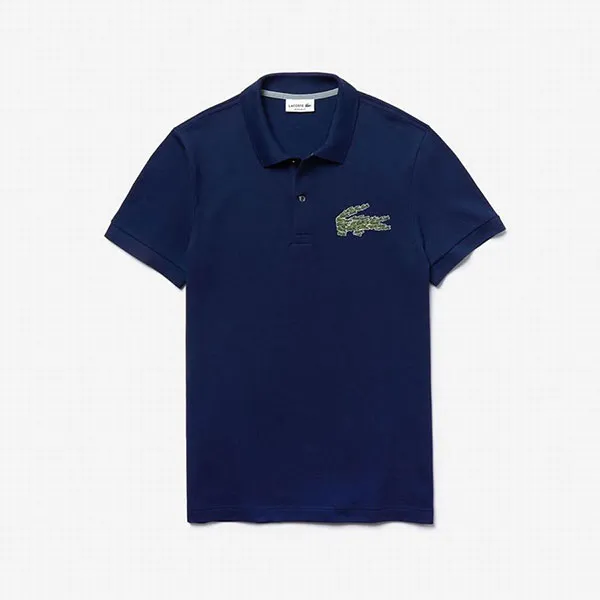 Áo Nam Lacoste Regular Fit Multi Croc Badge Cotton Pique Polo Shirt Màu Xanh Navy
