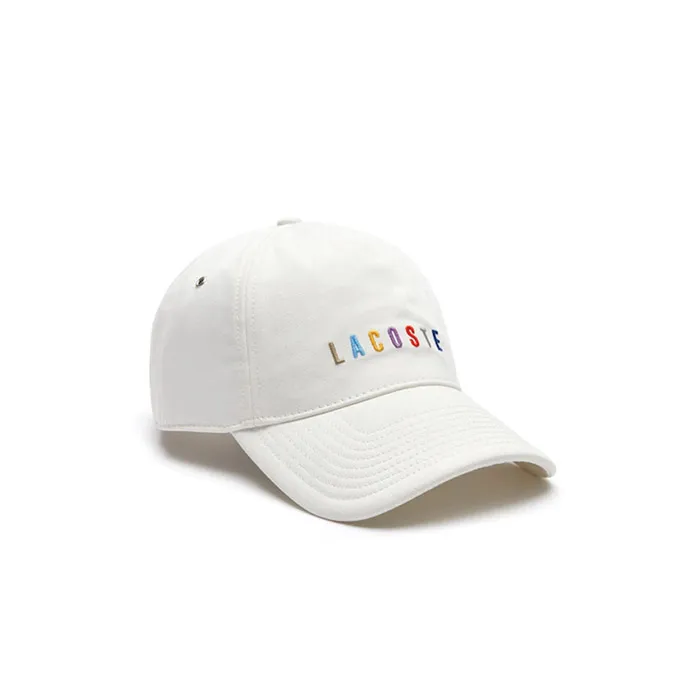 Mũ Lacoste Multicolored Logo Cotton Màu Trắng