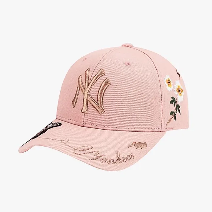 Mũ MLB New York Yankees Gold Bee Adjustable Cap Màu Hồng