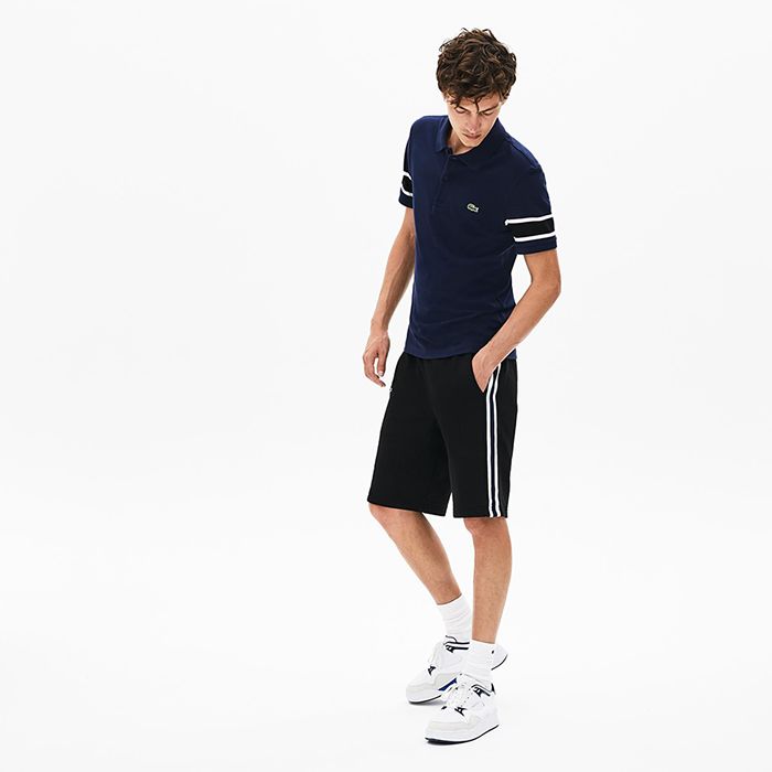 Áo Nam Lacoste Slim Fit Contrast Striped Stretch Cotton Piqué Polo Shirt Size XS - 4