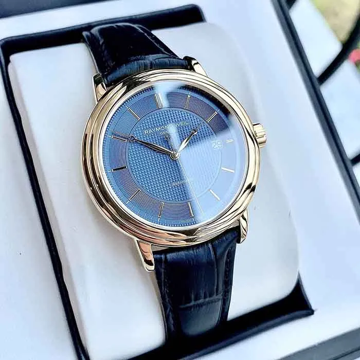 Đồng Hồ Nam Raymond Maestro Blue Gold 2837-PC-50001 - Đồng hồ - Vua Hàng Hiệu