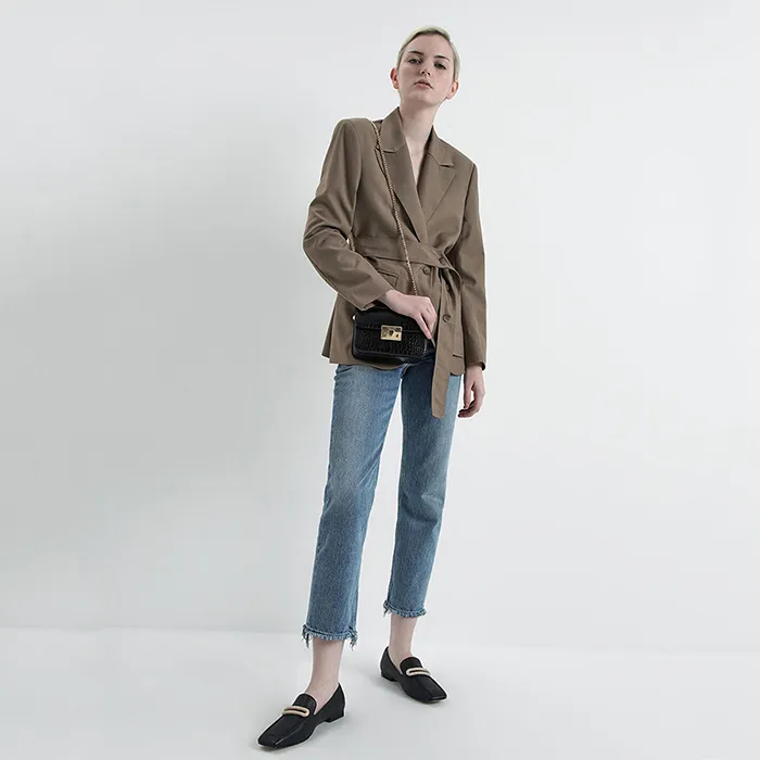 Túi Đeo Chéo Nữ Charles & Keith CNK Croc-Effect Chain Strap Crossbody Bag 80700998-4 Màu Đen