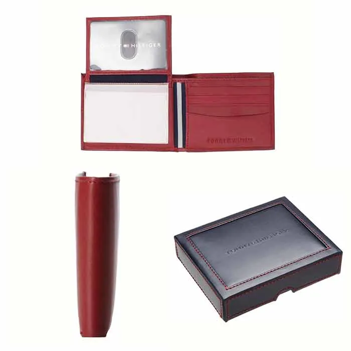 Ví Nam Tommy Hilfiger Men's Leather Dore Passcase Billfold Wallet Màu Đỏ - 31TL22X046 - Túi xách - Vua Hàng Hiệu
