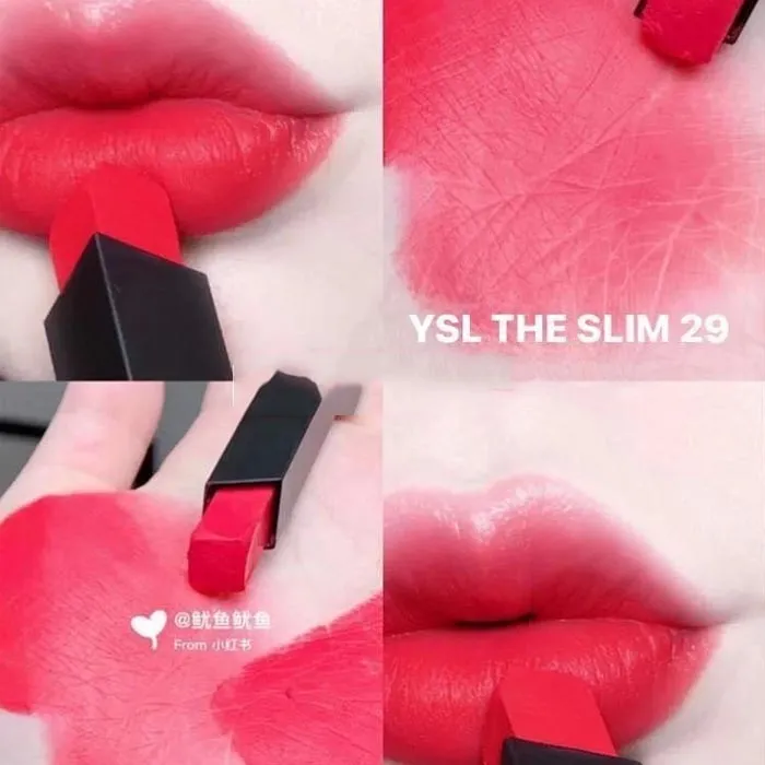 Son Yves Saint Laurent YSL Rouge Pur Couture The Slim 29 Coral Revolt Màu Đỏ Hồng Đào - Son Môi - Vua Hàng Hiệu