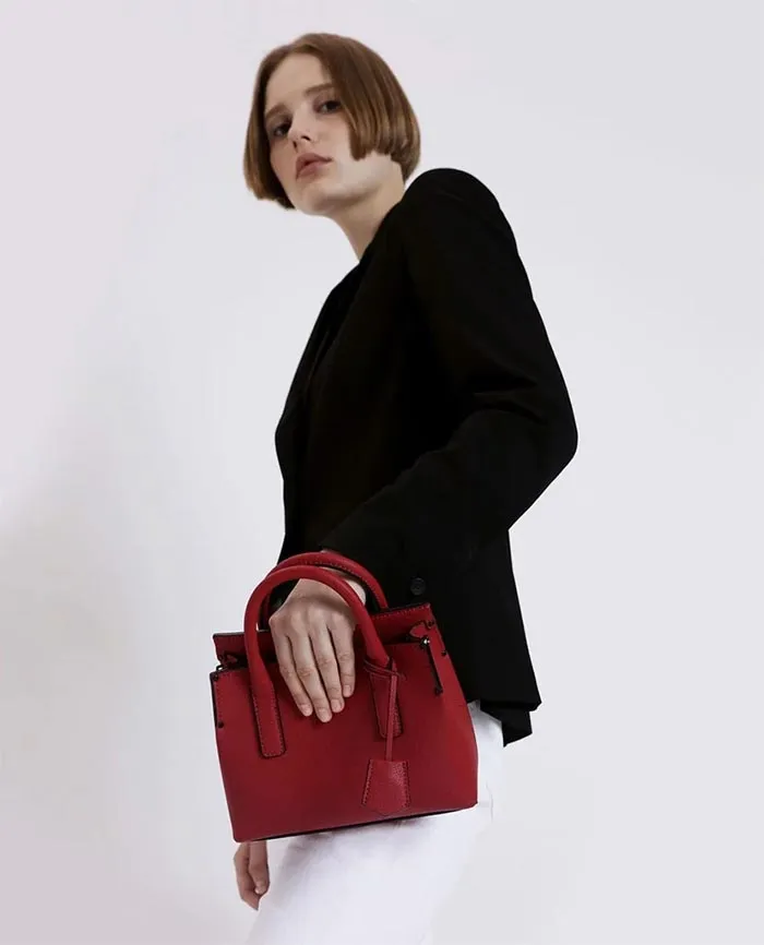 Túi Xách Tay Nữ Charles & Keith CNK Tuck-In Flap Structured 30270316-1 Màu Đỏ