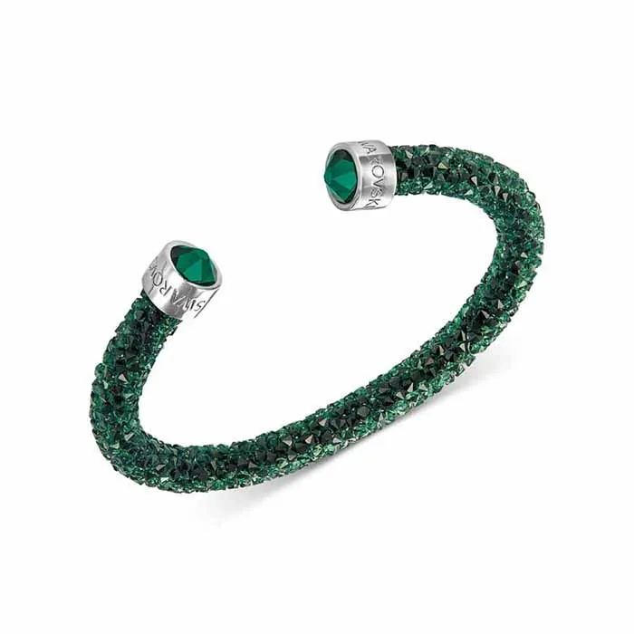 Vòng Đeo Tay Swarovski Crystaldust Cuff, Green, Stainless Steel Size M