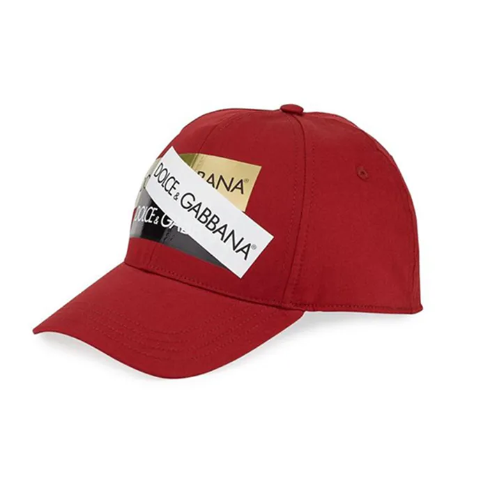 Mũ Dolce & Gabbana D&G Men's Baseball Cap With Shiny Logo Tape In Red - Mũ nón - Vua Hàng Hiệu
