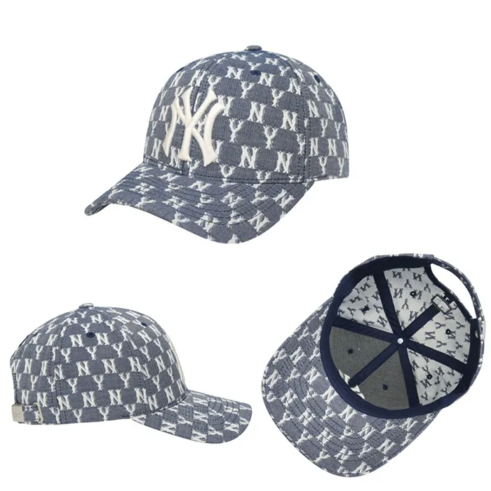 Mũ MLB Monogram Deep Denim Ball Cap New Yankees 32CPDN011-50U Màu Xám Xanh
