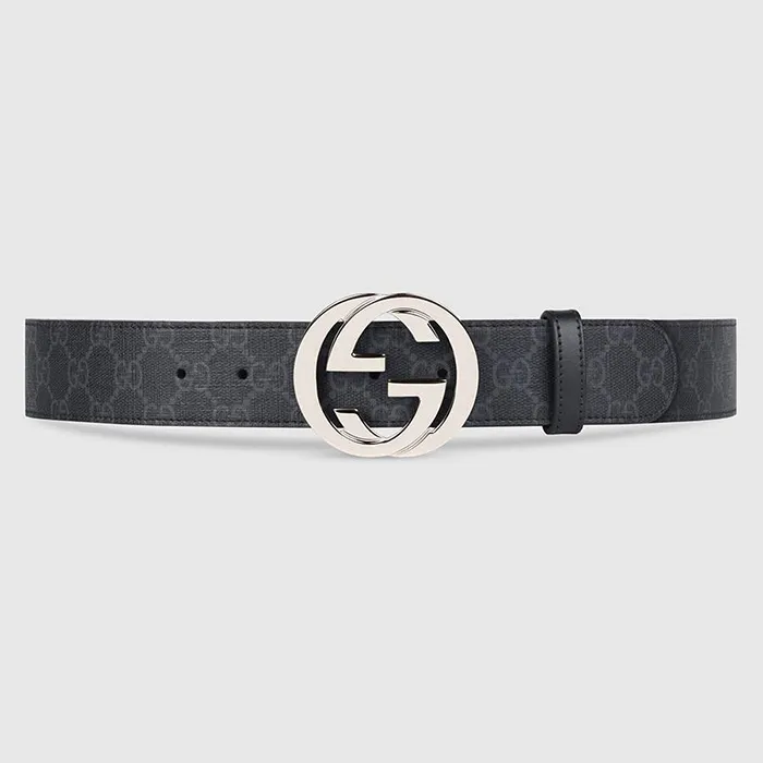 Thắt Lưng Gucci GG Supreme Belt With G Buckle Màu Đen Xám 4cm Size 90 - Thắt lưng - Vua Hàng Hiệu