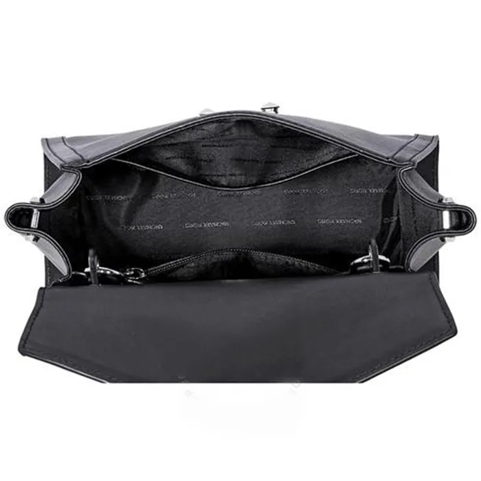 Túi Đeo Chéo Michael Kors MK Whitney Medium Leather Satchel- Black Màu Đen - Túi xách - Vua Hàng Hiệu