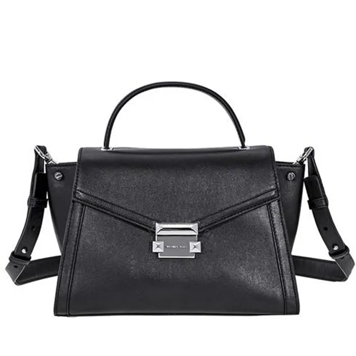 Túi Đeo Chéo Michael Kors MK Whitney Medium Leather Satchel- Black Màu Đen - Túi xách - Vua Hàng Hiệu