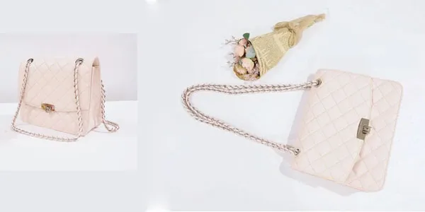 Túi Đeo Vai Nữ Charles & Keith CNK CK2-70150587 Quilted Clutch Màu Hồng