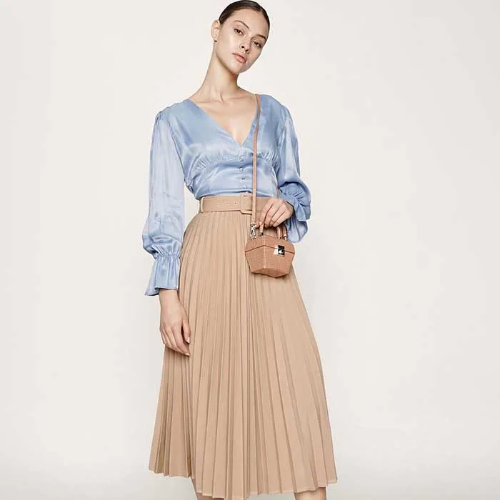 Túi Nữ Mini Charles & Keith CNK Croc-Effect Mini Sculptural Bag Màu Hồng Đất