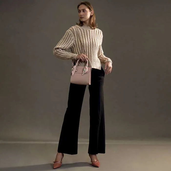 Túi Xách Nữ Charles & Keith CNK Scarf-Wrapped Top Handle Bag Màu Hồng
