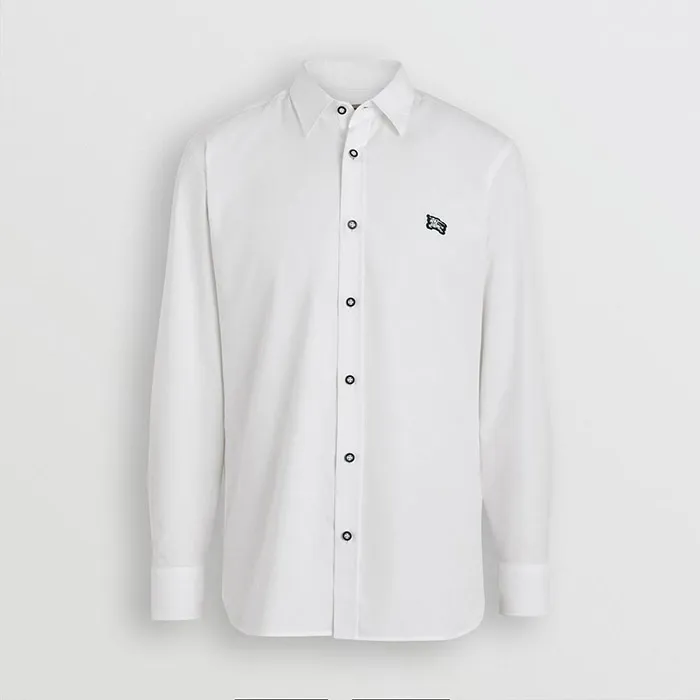 Áo Sơ Mi Burberry Contrast Button Stretch Cotton Shirt