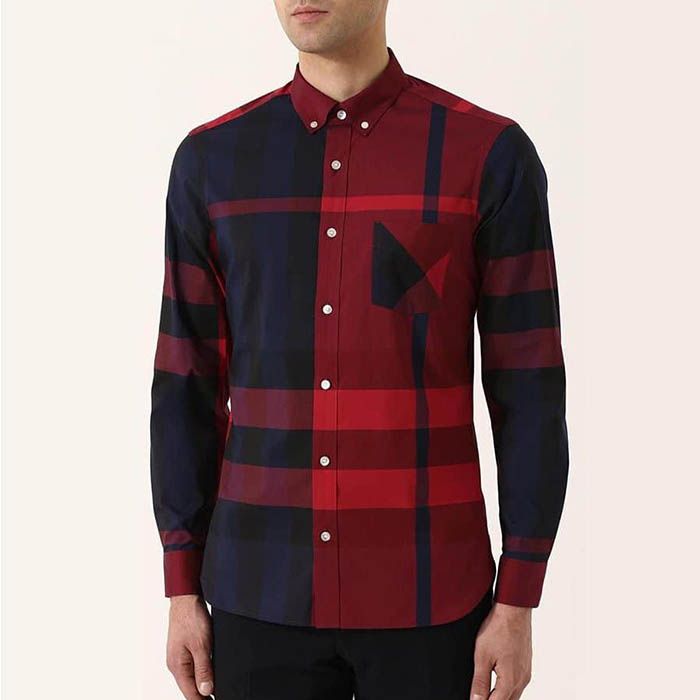 Áo Sơ Mi Burberry London England Long Sleeve Check Cotton Shirt Red - 2