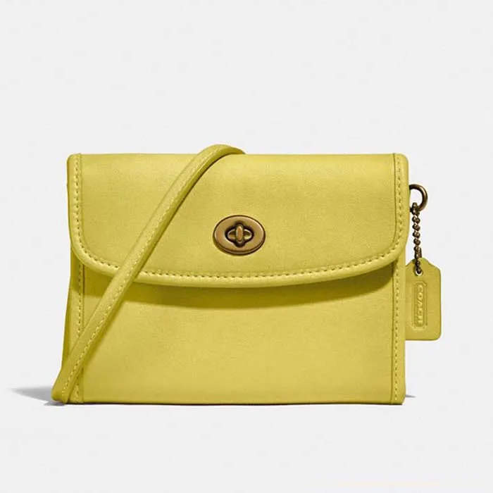 Túi Đeo Chéo Coach Turnlock Flap Wallet Màu Vàng - Túi xách - Vua Hàng Hiệu