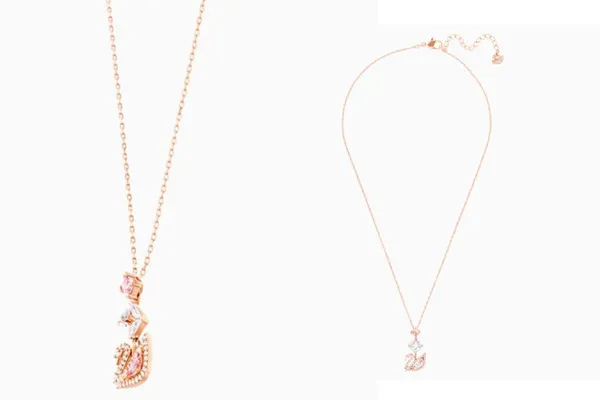 Dây Chuyền Swarovski Dazzling Swan Y Necklace Multi-Colored Rose-Gold Tone Plated 5473024 - Trang sức - Vua Hàng Hiệu