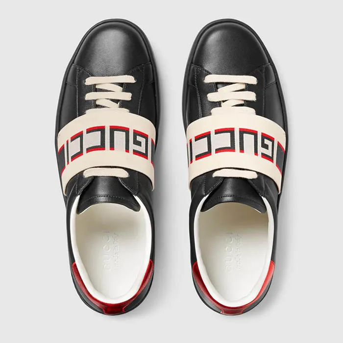 Giày Gucci Men's Ace Gucci Stripe Sneaker Màu Đen - Giày - Vua Hàng Hiệu